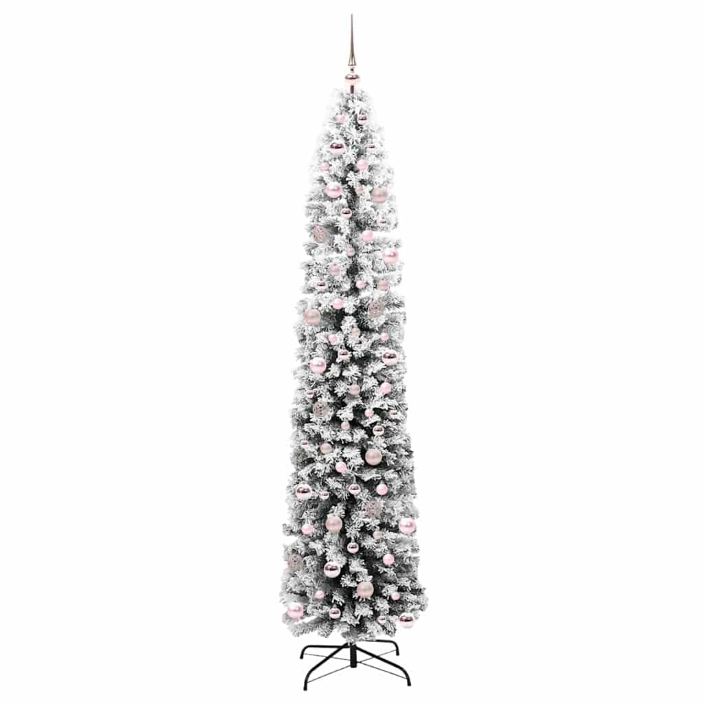 vidaXL Sztuczna choinka z podstawą Zielony 240 cm PVC, stal i plastik