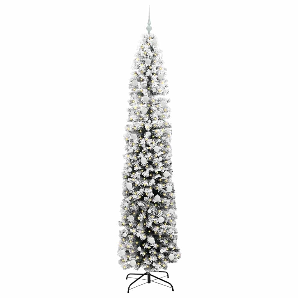 vidaXL Sztuczna choinka z podstawą Zielony 240 cm PVC, stal i plastik