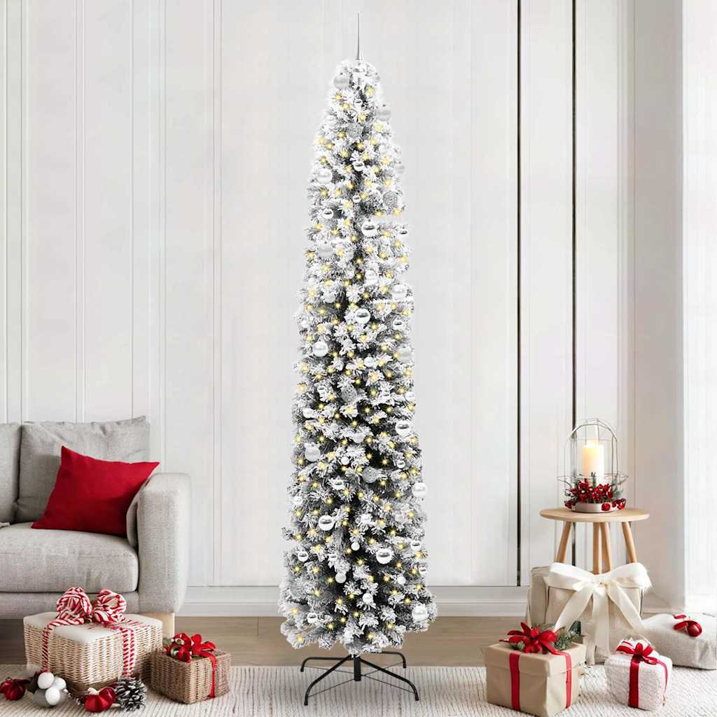 vidaXL Sztuczna choinka z podstawą Zielony 240 cm PVC, stal i plastik