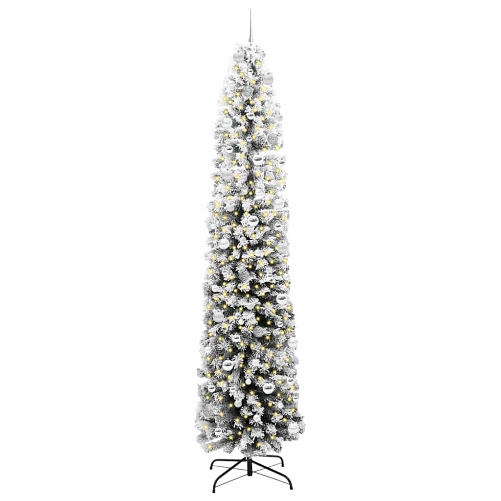 vidaXL Sztuczna choinka z podstawą Zielony 240 cm PVC, stal i plastik