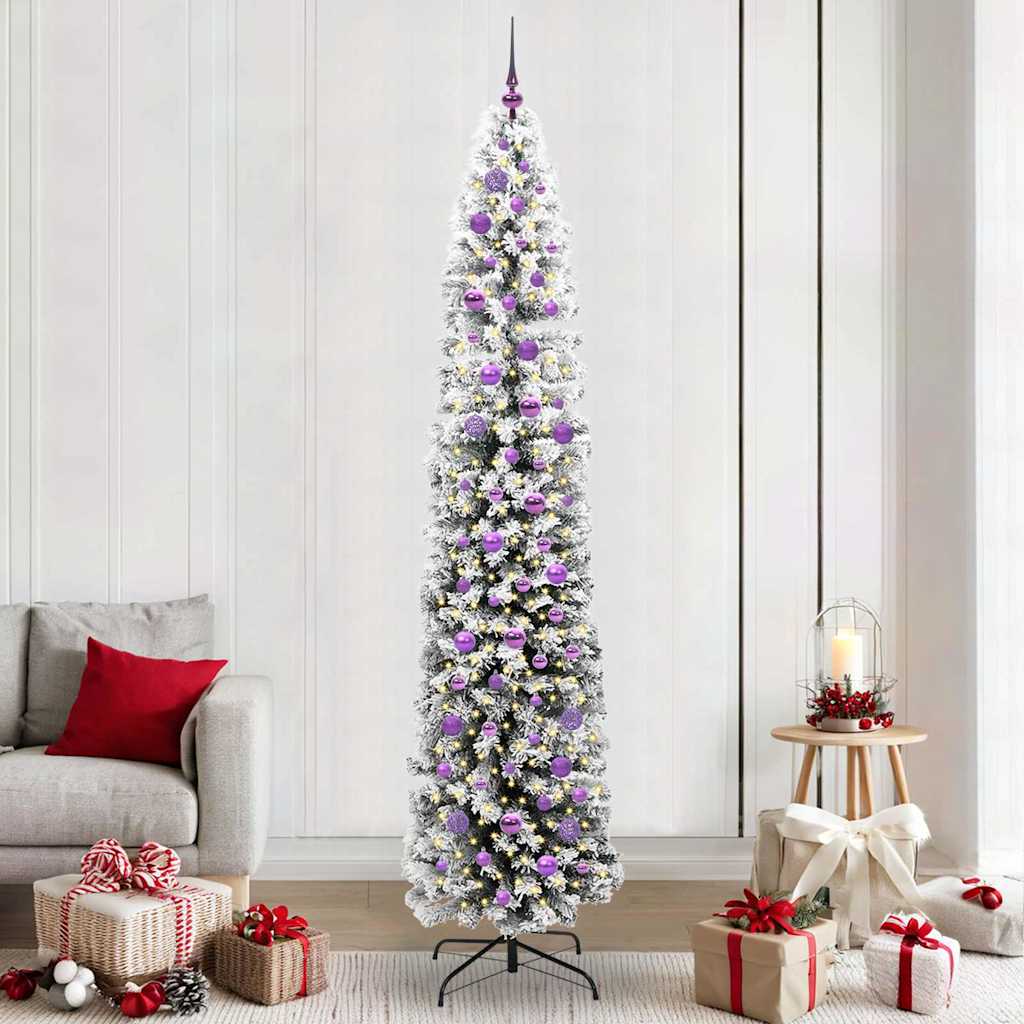 vidaXL Sztuczna choinka z podstawą Zielony 240 cm PVC, stal i plastik