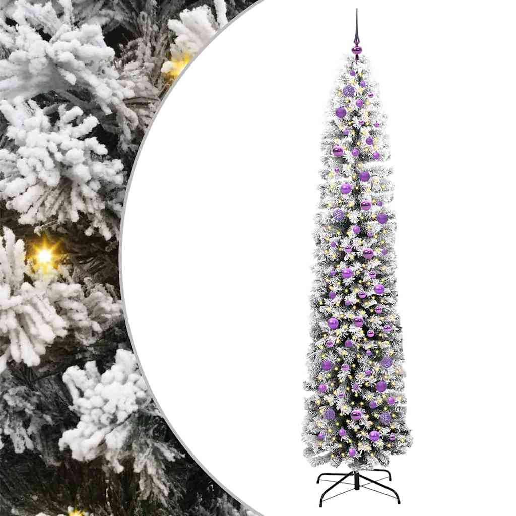 vidaXL Sztuczna choinka z podstawą Zielony 240 cm PVC, stal i plastik