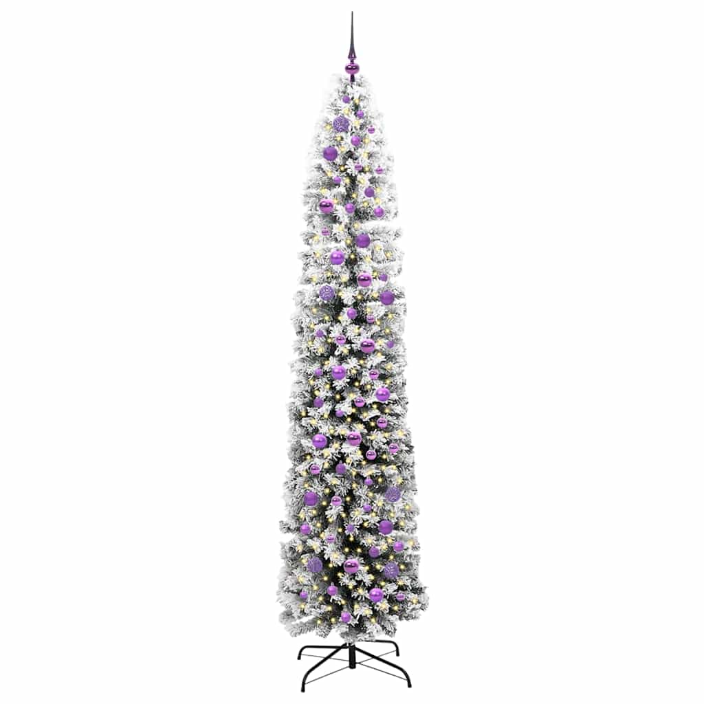 vidaXL Sztuczna choinka z podstawą Zielony 240 cm PVC, stal i plastik