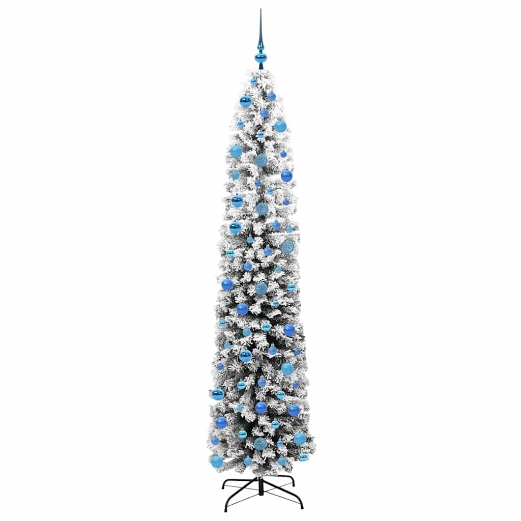 vidaXL Sztuczna choinka z podstawą Zielony 240 cm PVC, stal i plastik