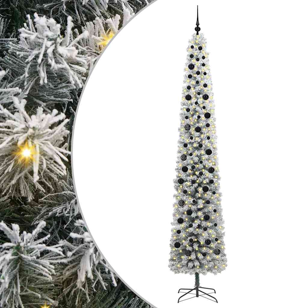 vidaXL Sztuczna choinka z podstawą Zielony 270 cm PVC, stal i plastik