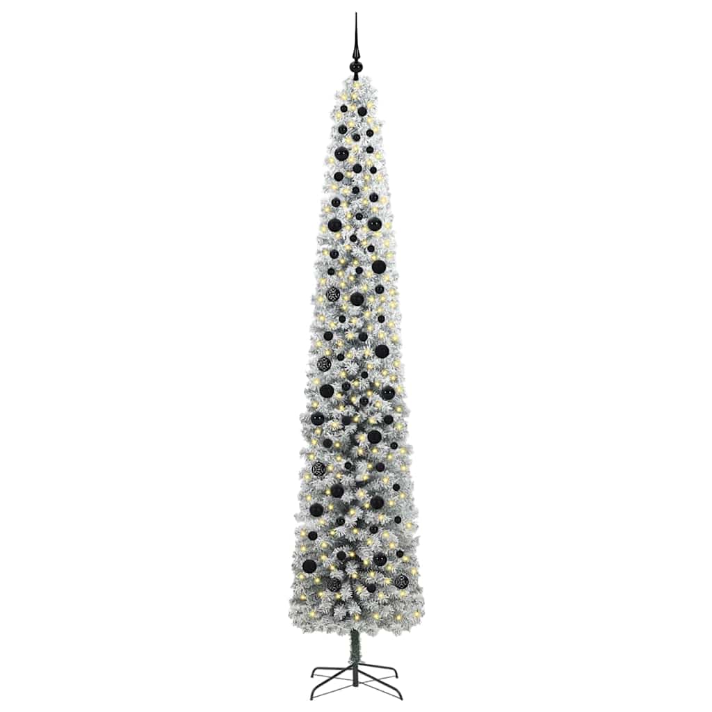 vidaXL Sztuczna choinka z podstawą Zielony 270 cm PVC, stal i plastik