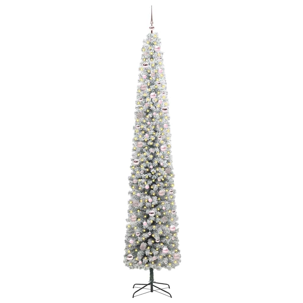 vidaXL Sztuczna choinka z podstawą Zielony 270 cm PVC, stal i plastik