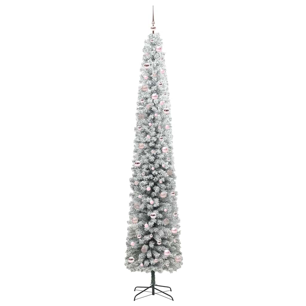 vidaXL Sztuczna choinka z podstawą Zielony 270 cm PVC, stal i plastik