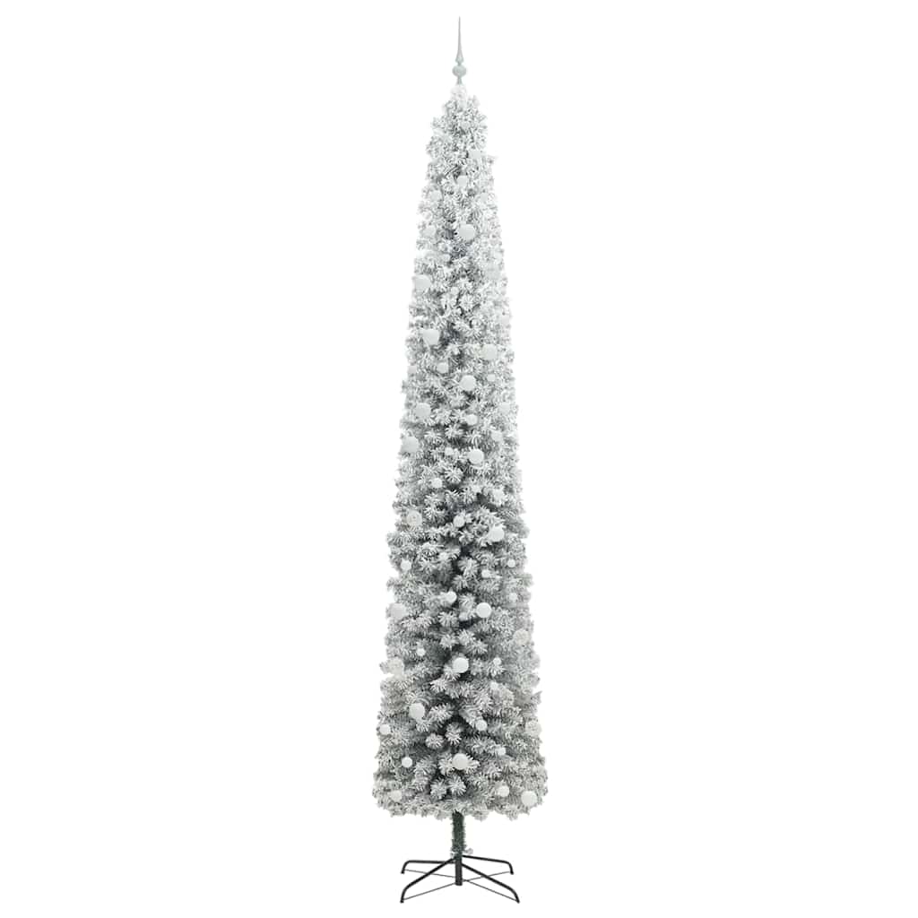 vidaXL Sztuczna choinka z podstawą Zielony 270 cm PVC, stal i plastik