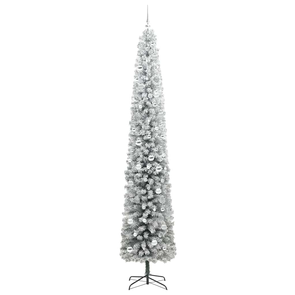 vidaXL Sztuczna choinka z podstawą Zielony 270 cm PVC, stal i plastik
