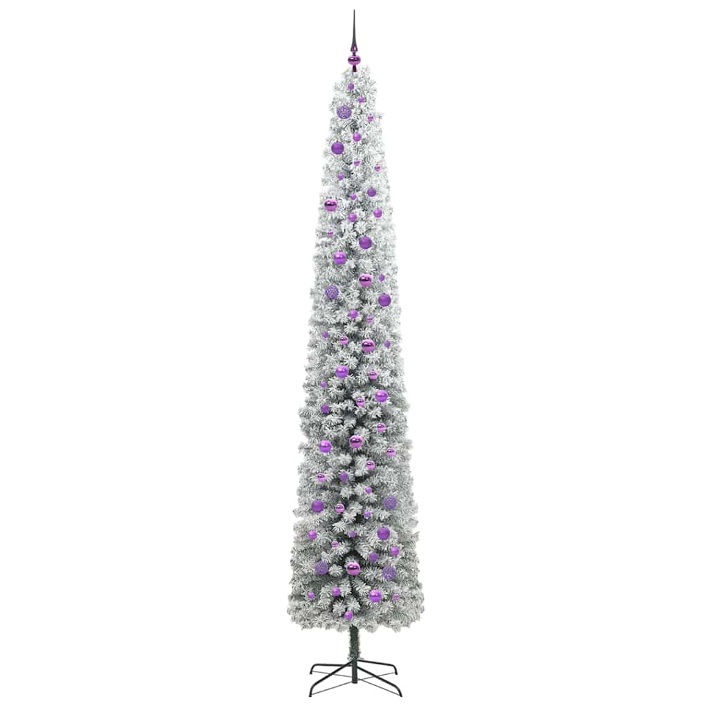 vidaXL Sztuczna choinka z podstawą Zielony 270 cm PVC, stal i plastik