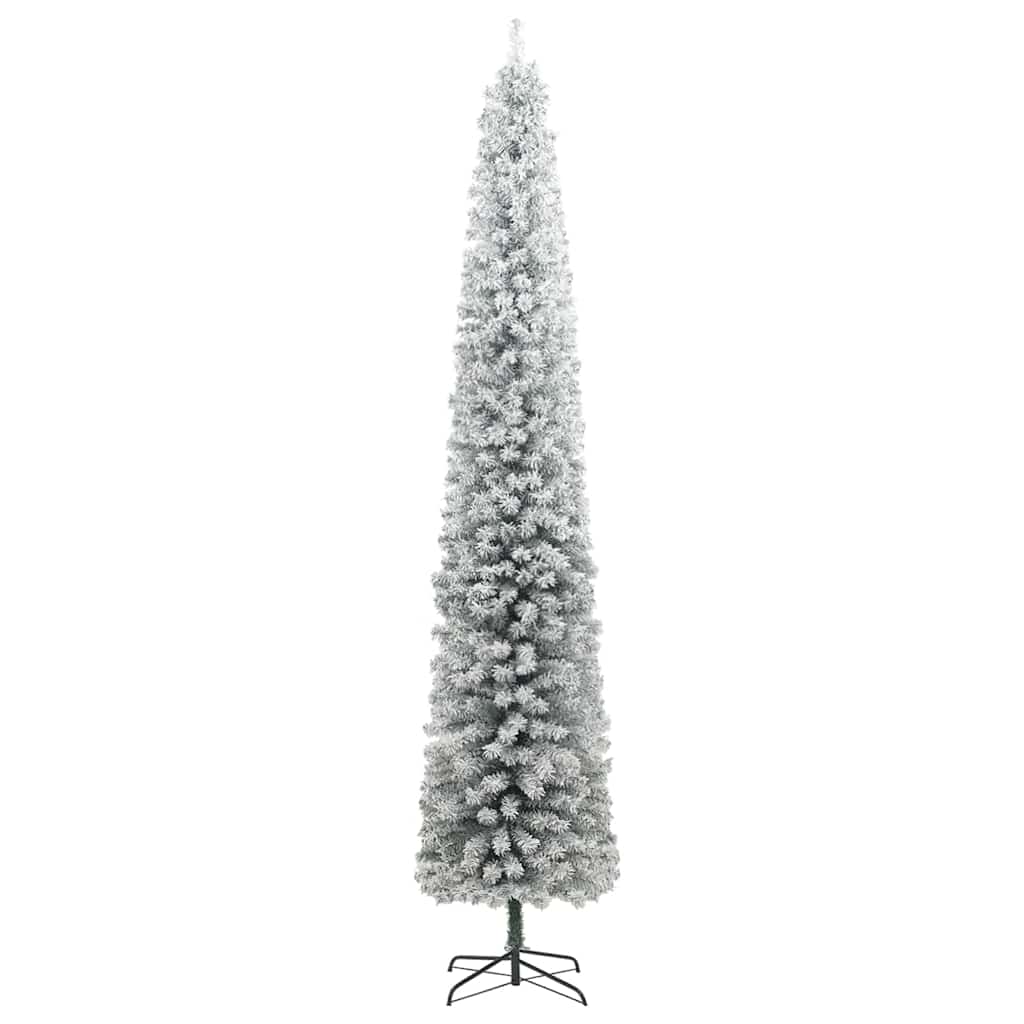 vidaXL Sztuczna choinka z podstawą Zielony 270 cm PVC, stal i plastik
