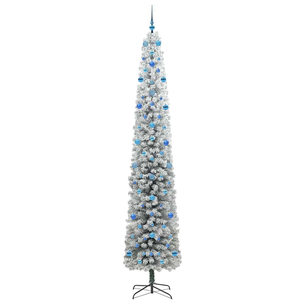 vidaXL Sztuczna choinka z podstawą Zielony 270 cm PVC, stal i plastik