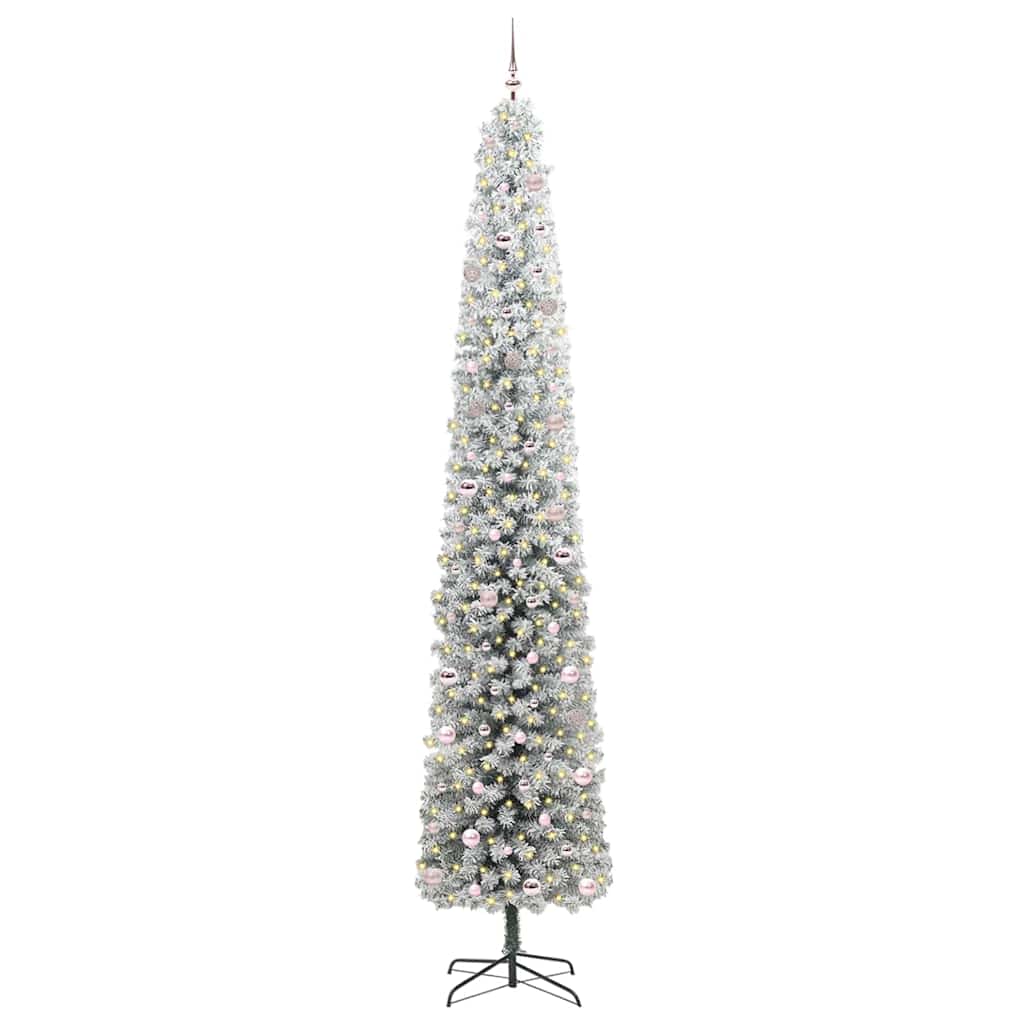 vidaXL Sztuczna choinka z podstawą Zielony 300 cm PVC, stal i plastik