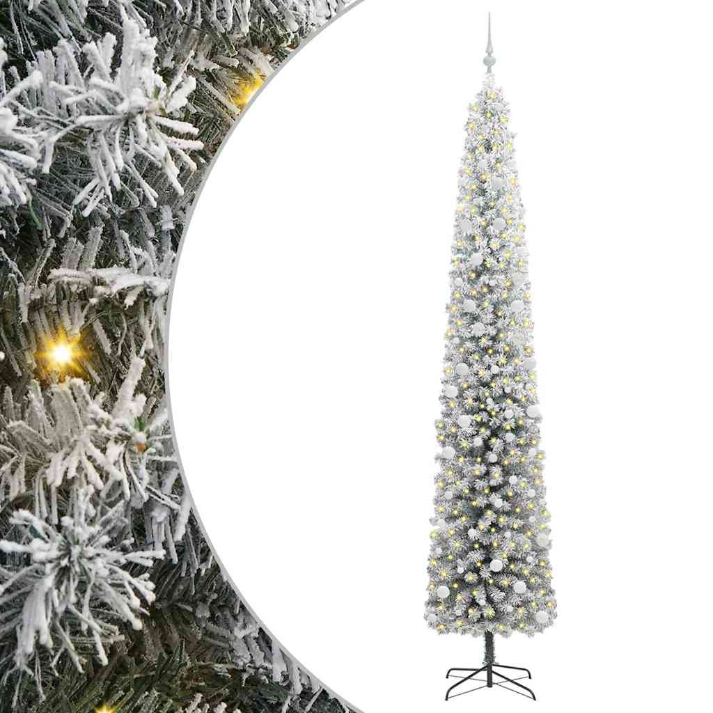 vidaXL Sztuczna choinka z podstawą Zielony 300 cm PVC, stal i plastik