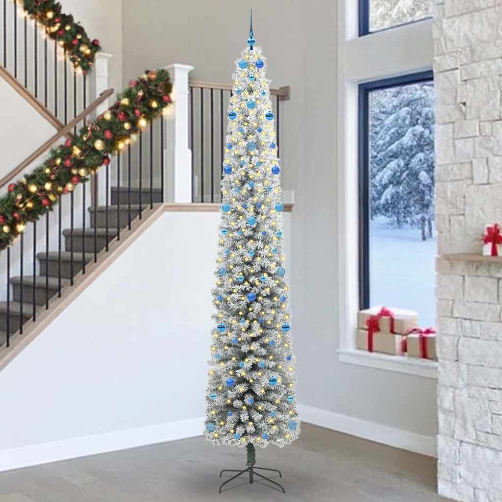 vidaXL Sztuczna choinka z podstawą Zielony 300 cm PVC, stal i plastik