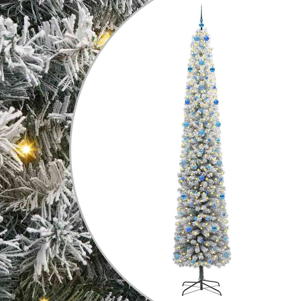 vidaXL Sztuczna choinka z podstawą Zielony 300 cm PVC, stal i plastik