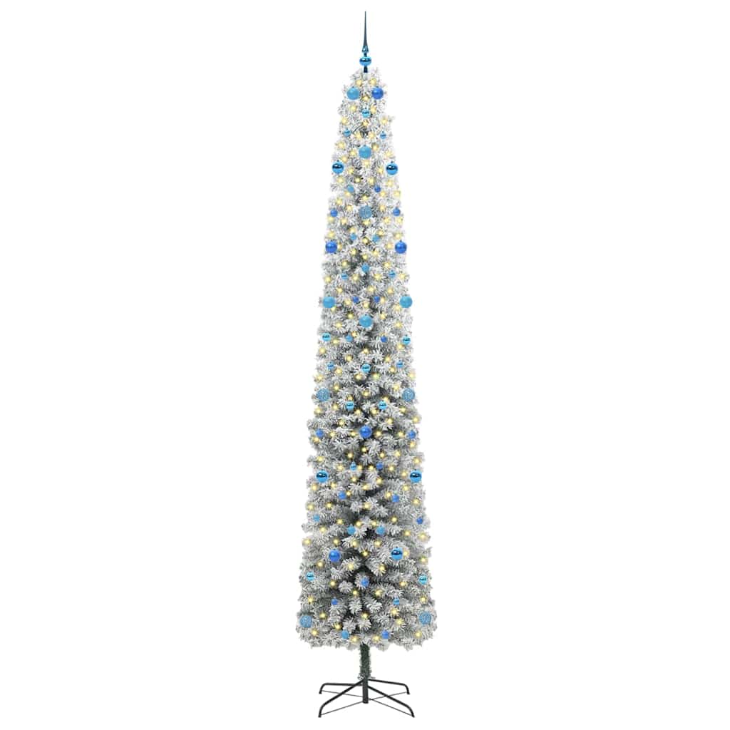 vidaXL Sztuczna choinka z podstawą Zielony 300 cm PVC, stal i plastik
