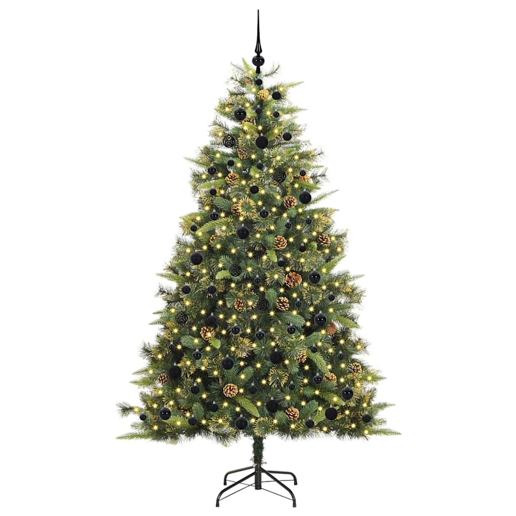 vidaXL Sztuczna Choinka z Zawieszkami Zielony 210 cm