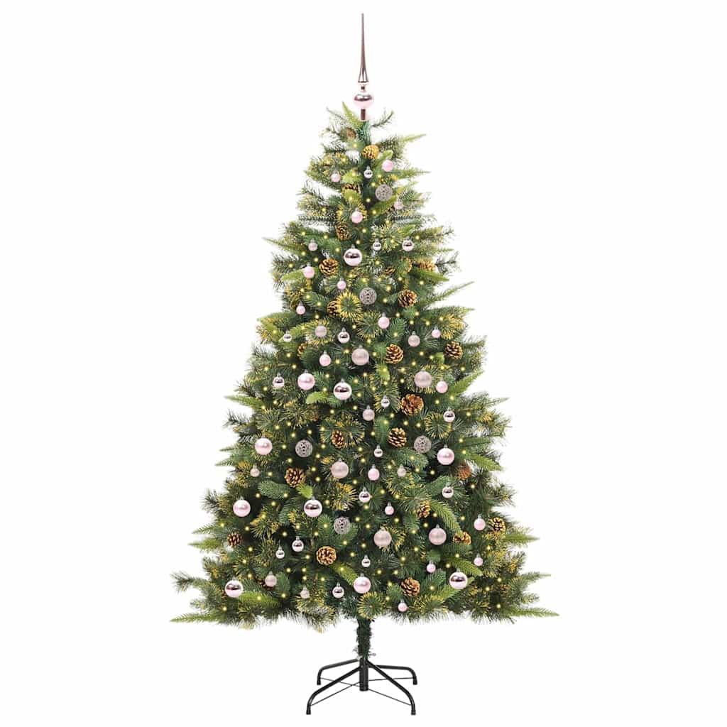 vidaXL Sztuczna Choinka z Zawieszkami Zielony 210 cm