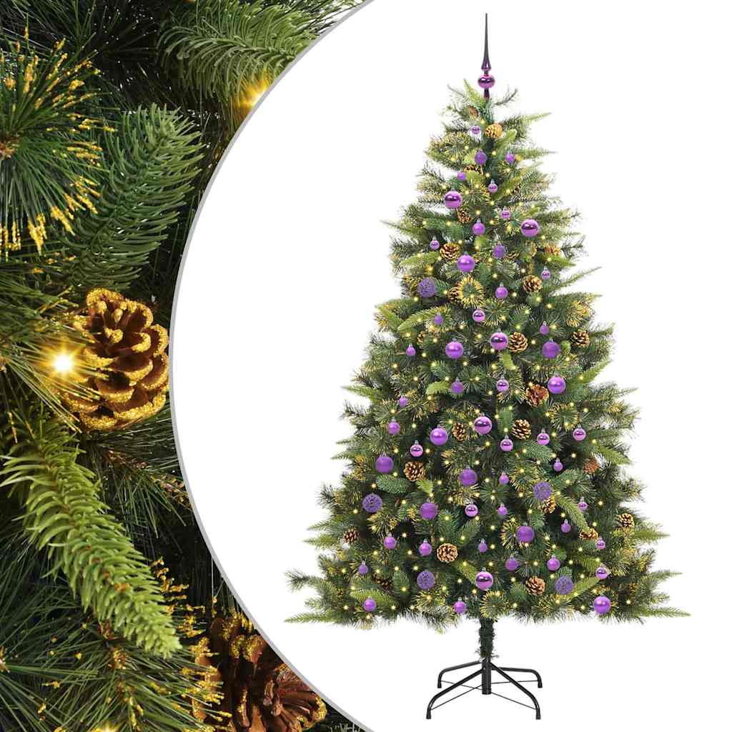 vidaXL Sztuczna Choinka z Zawieszkami Zielony 210 cm
