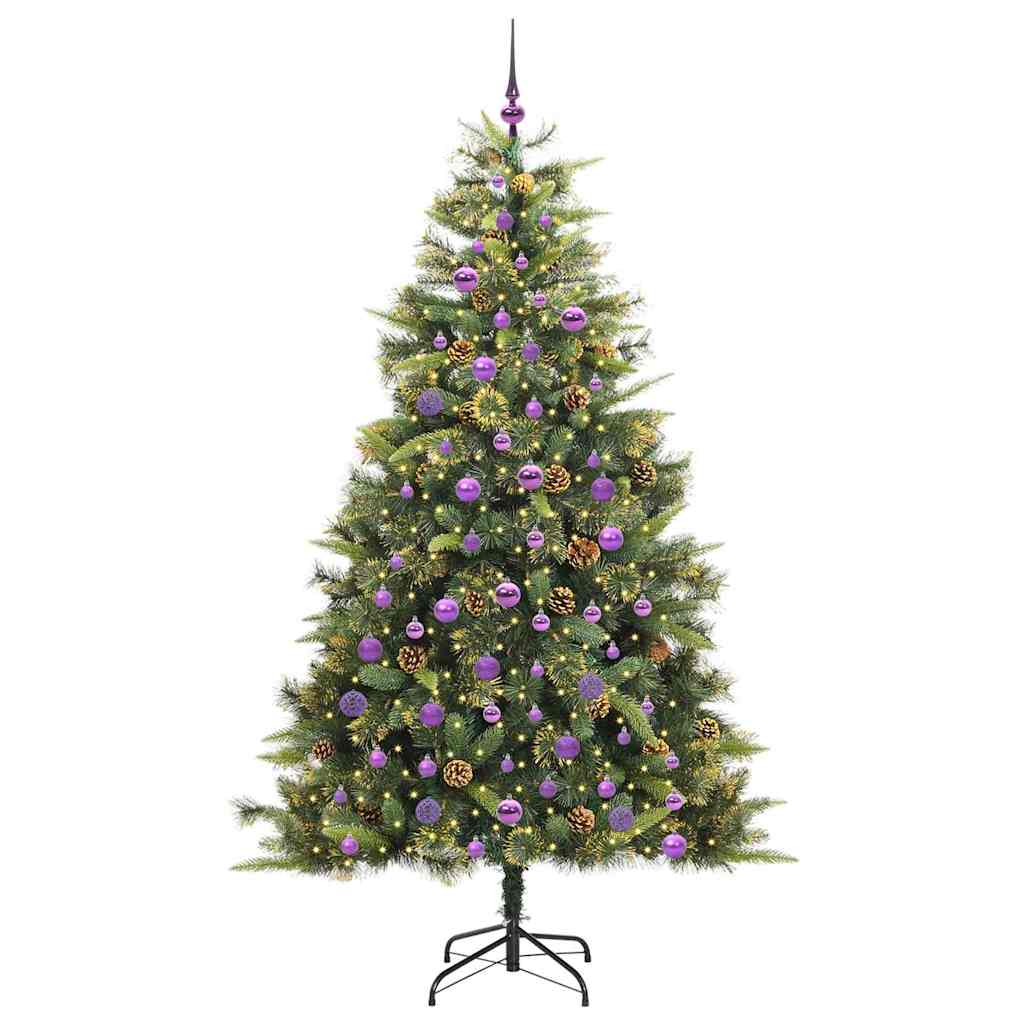vidaXL Sztuczna Choinka z Zawieszkami Zielony 210 cm