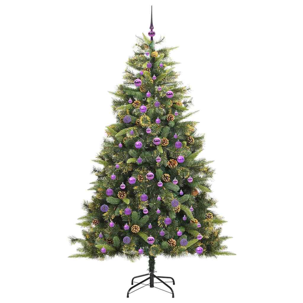 vidaXL Sztuczna Choinka z Zawieszkami Zielony 210 cm
