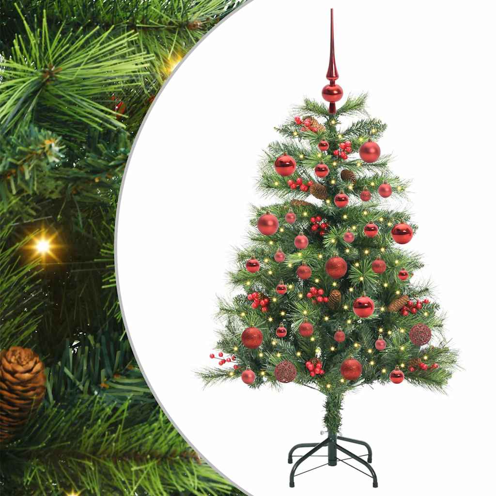 vidaXL Sztuczna choinka Ze LED Lights Zielony 150 cm PVC i Metal
