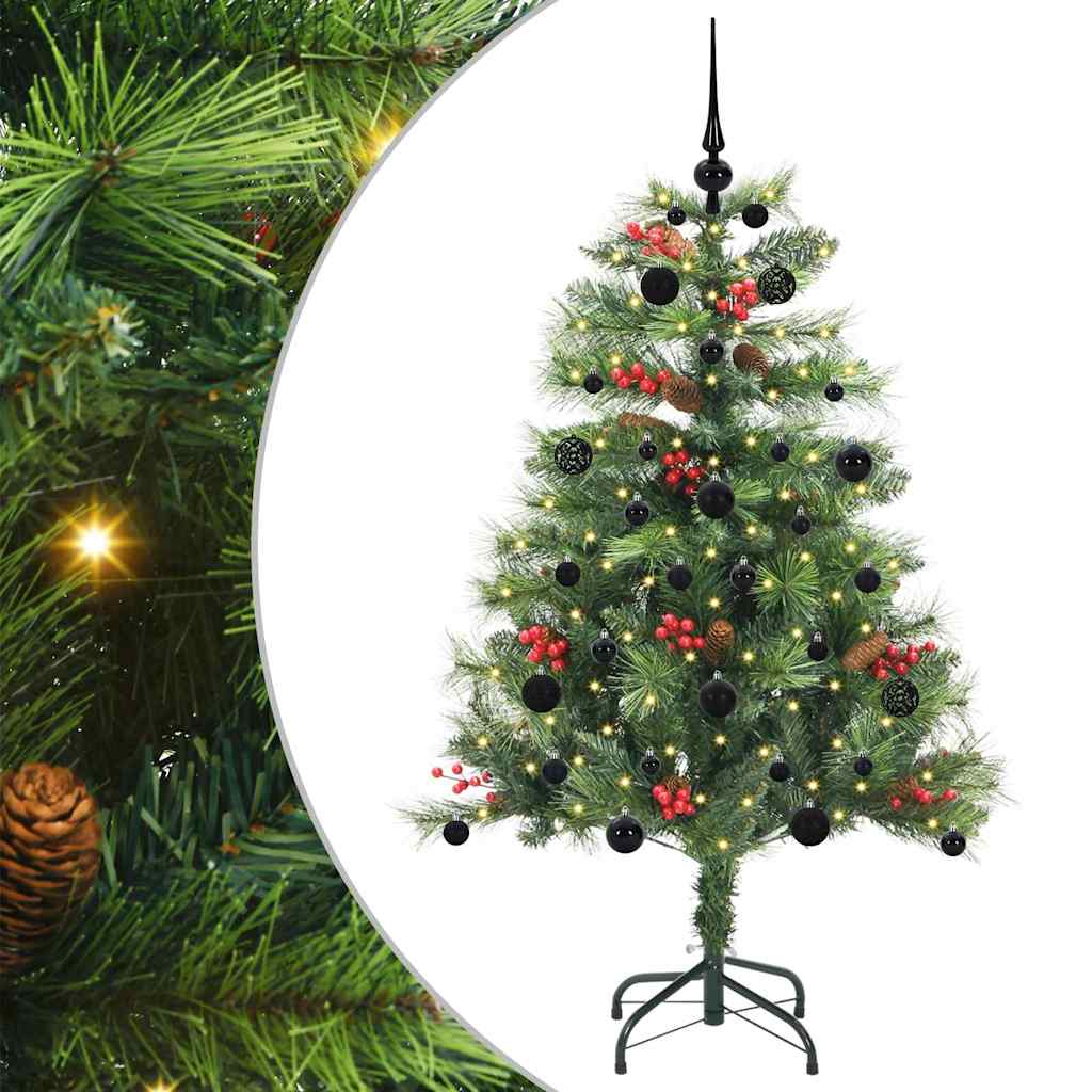 vidaXL Sztuczna choinka Ze LED Lights Zielony 150 cm PVC i Metal