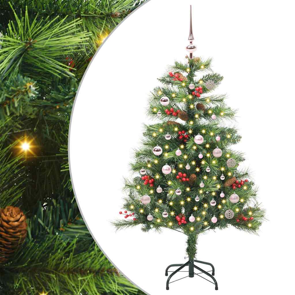 vidaXL Sztuczna choinka Ze LED Lights Zielony 150 cm PVC i Metal