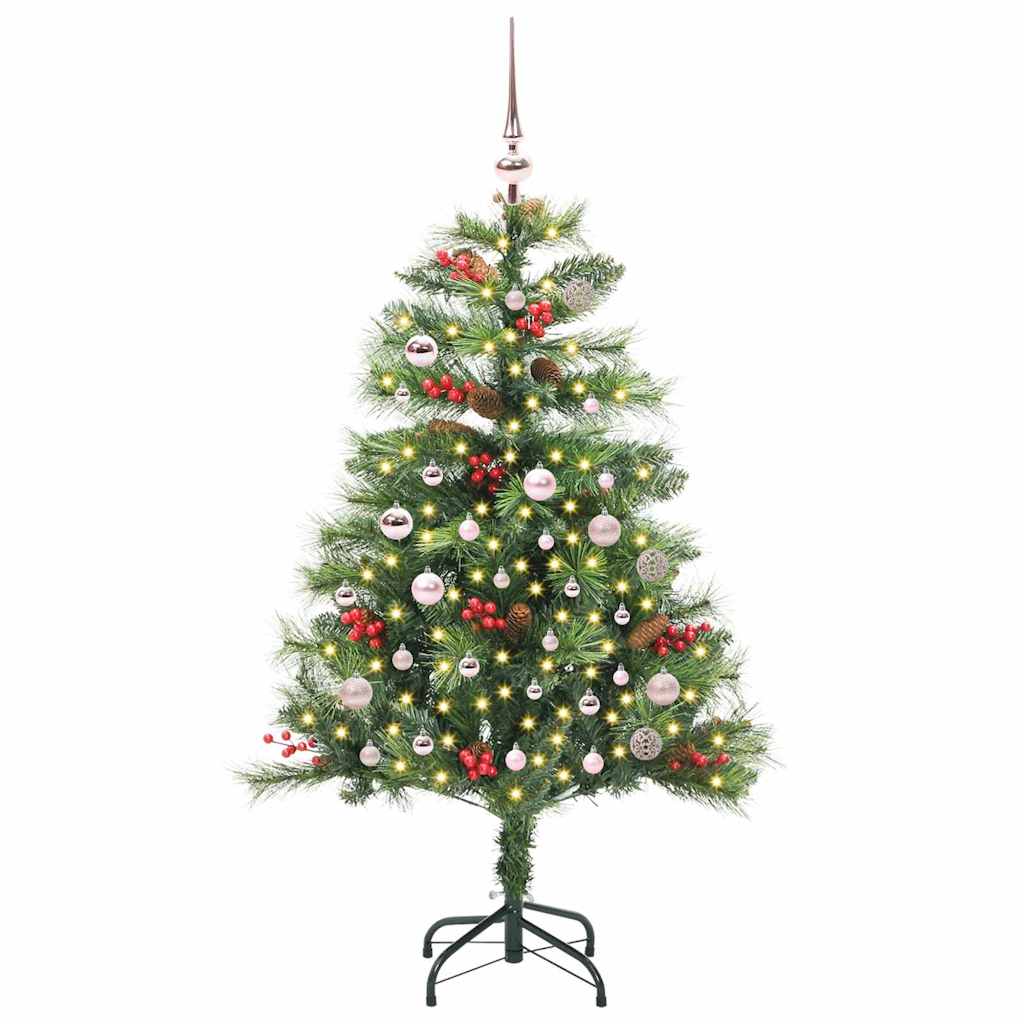 vidaXL Sztuczna choinka Ze LED Lights Zielony 150 cm PVC i Metal