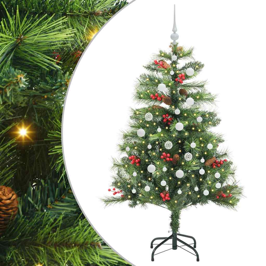 vidaXL Sztuczna choinka Ze LED Lights Zielony 150 cm PVC i Metal