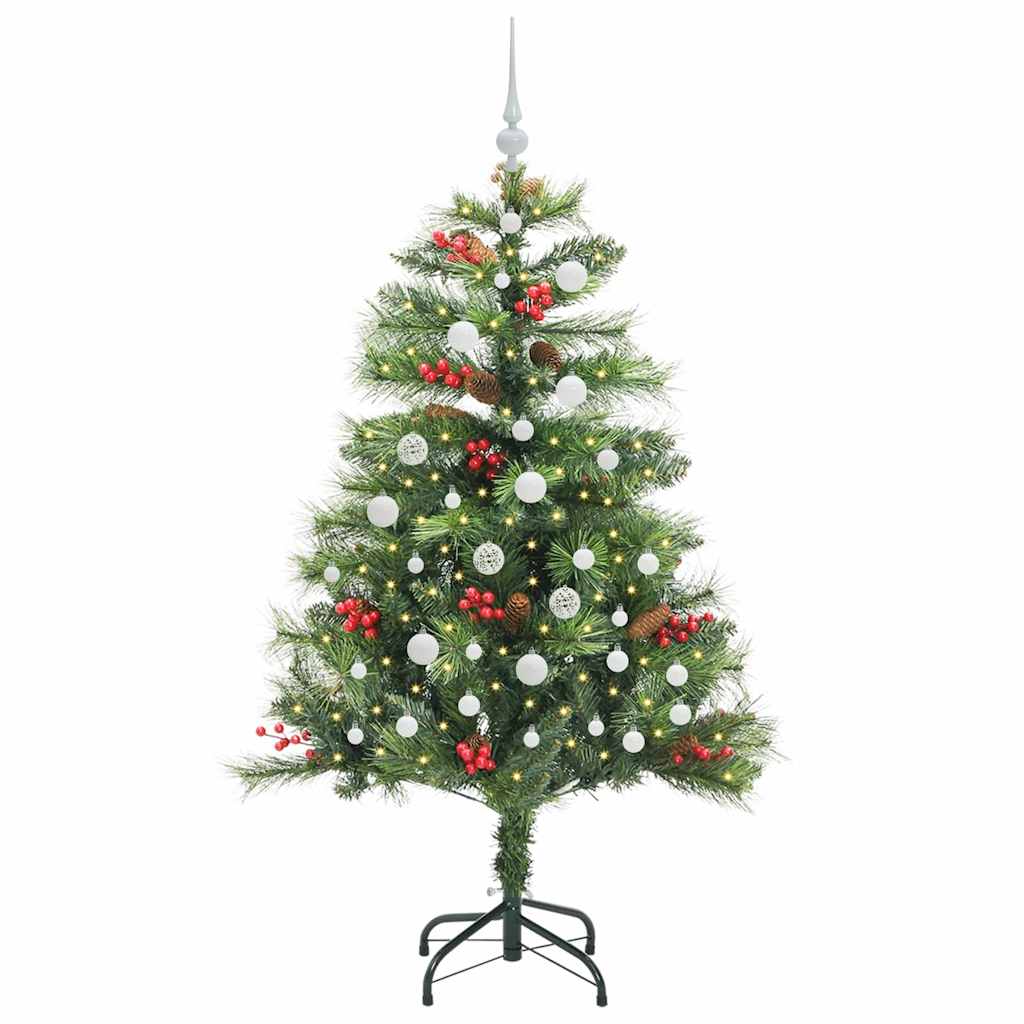 vidaXL Sztuczna choinka Ze LED Lights Zielony 150 cm PVC i Metal