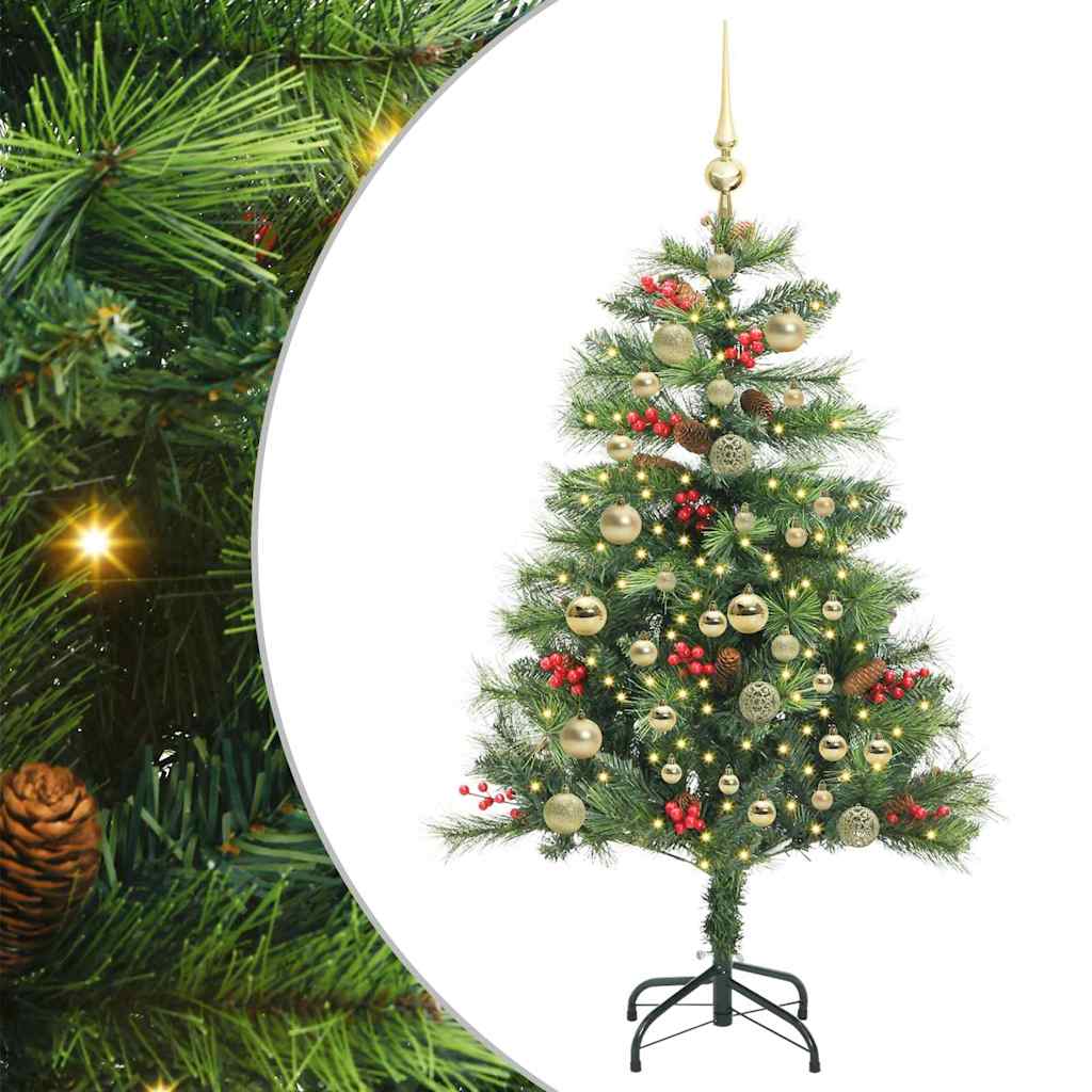vidaXL Sztuczna choinka Ze LED Lights Zielony 150 cm PVC i Metal