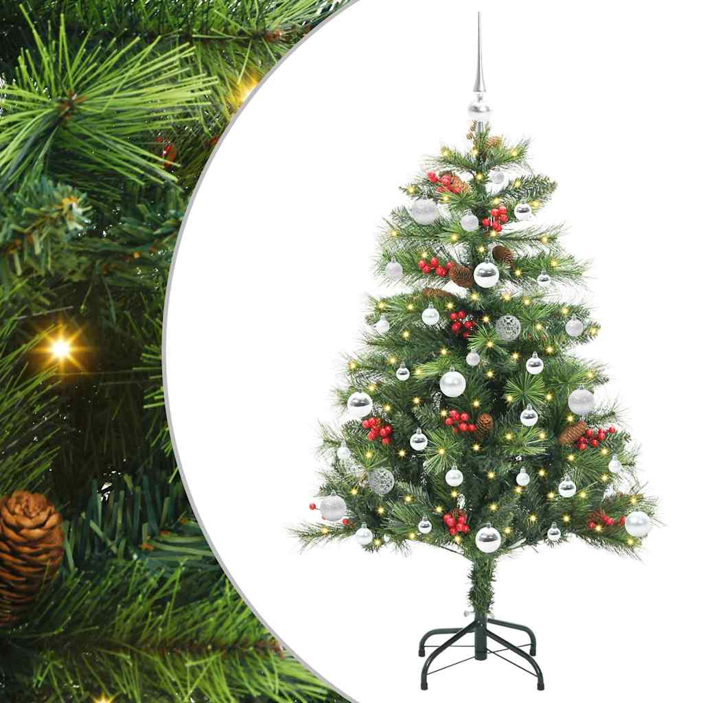 vidaXL Sztuczna choinka Ze LED Lights Zielony 150 cm PVC i Metal