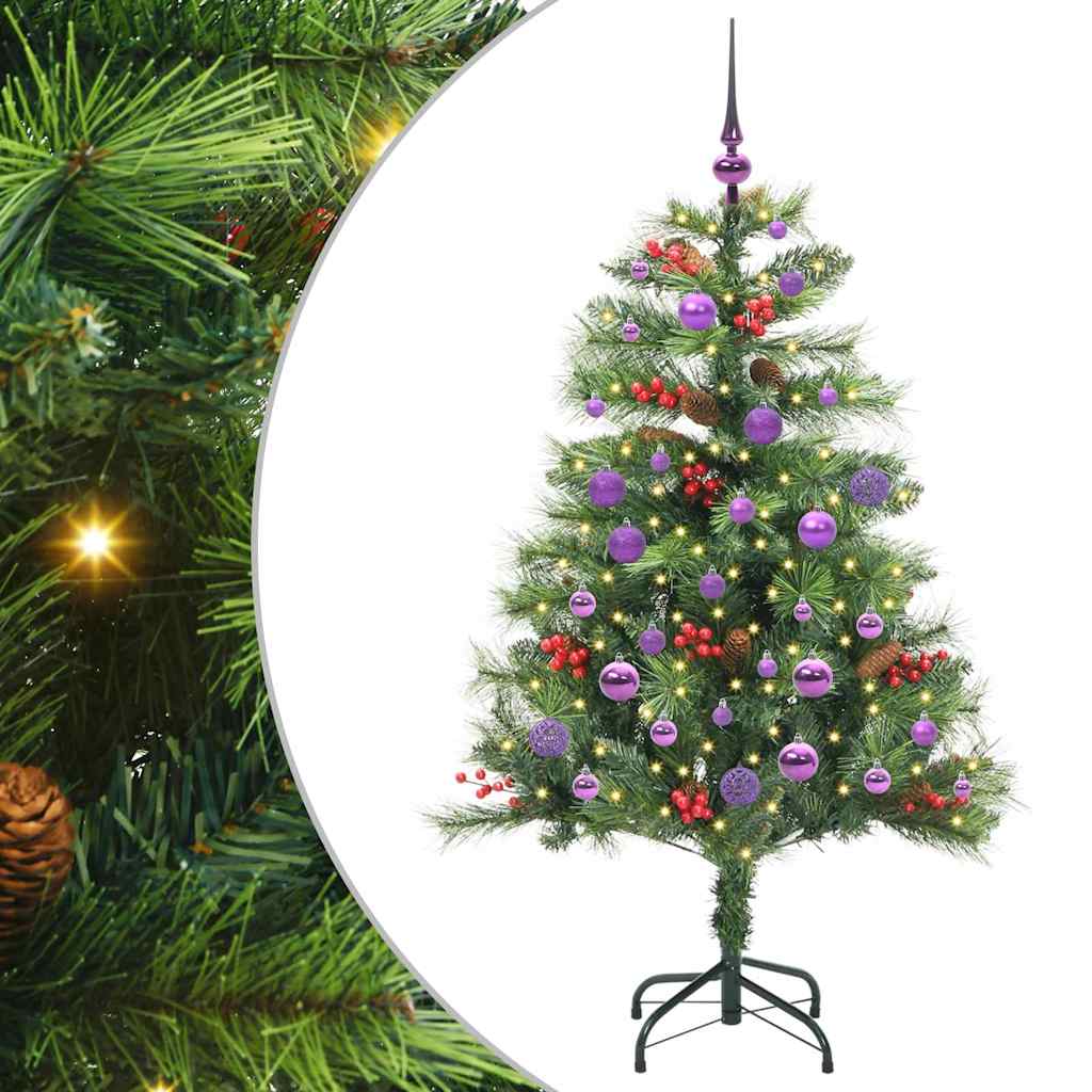vidaXL Sztuczna choinka Ze LED Lights Zielony 150 cm PVC i Metal