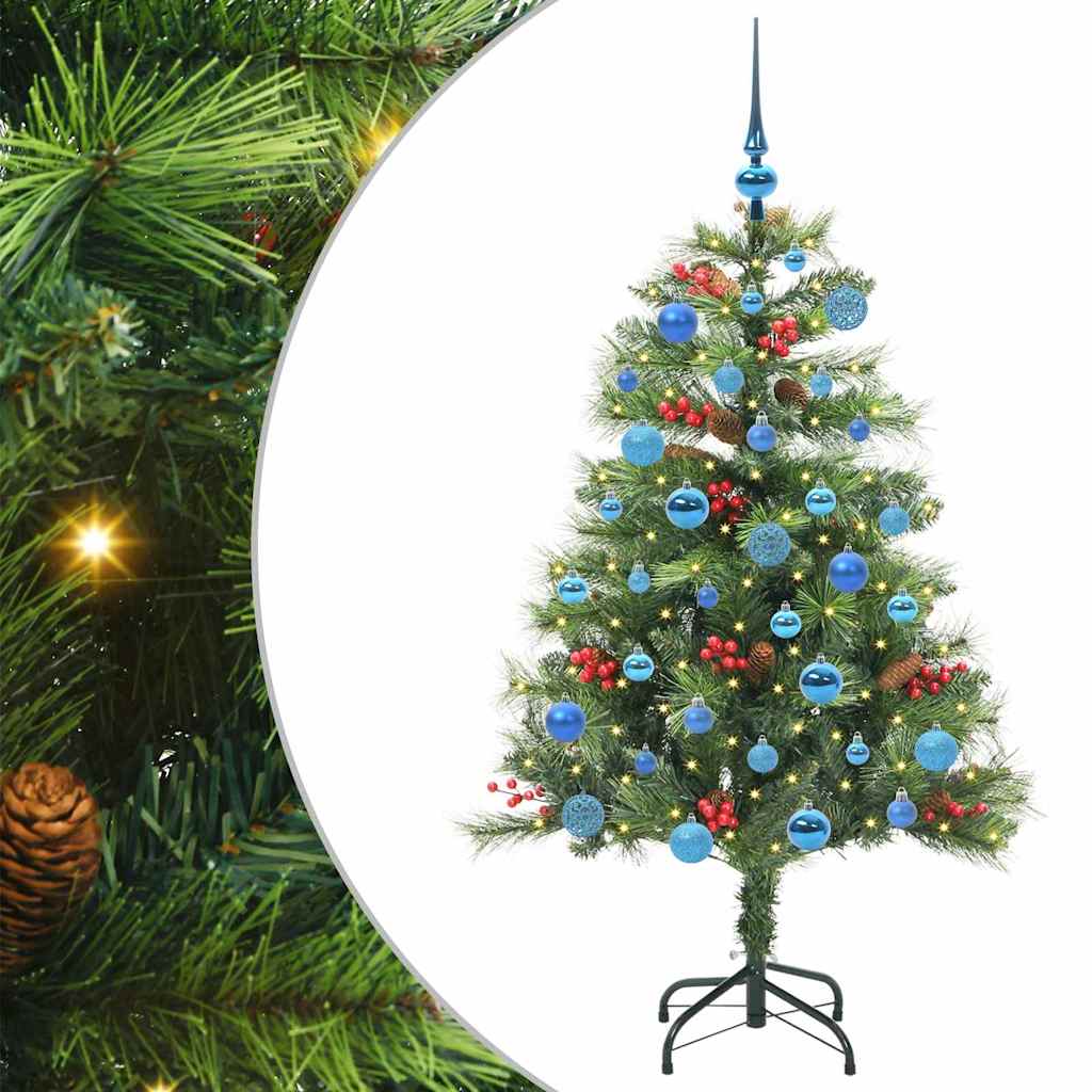vidaXL Sztuczna choinka Ze LED Lights Zielony 150 cm PVC i Metal