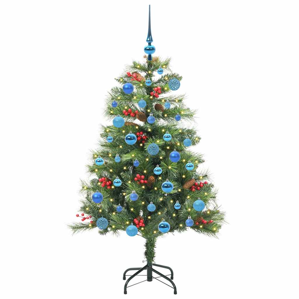 vidaXL Sztuczna choinka Ze LED Lights Zielony 150 cm PVC i Metal