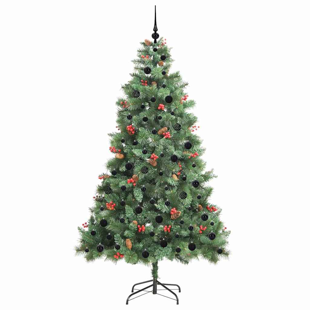 vidaXL Sztuczna choinka Ze LED Lights Zielony 210 cm PVC i Metal