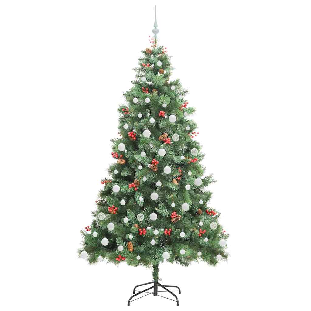 vidaXL Sztuczna choinka Ze LED Lights Zielony 210 cm PVC i Metal