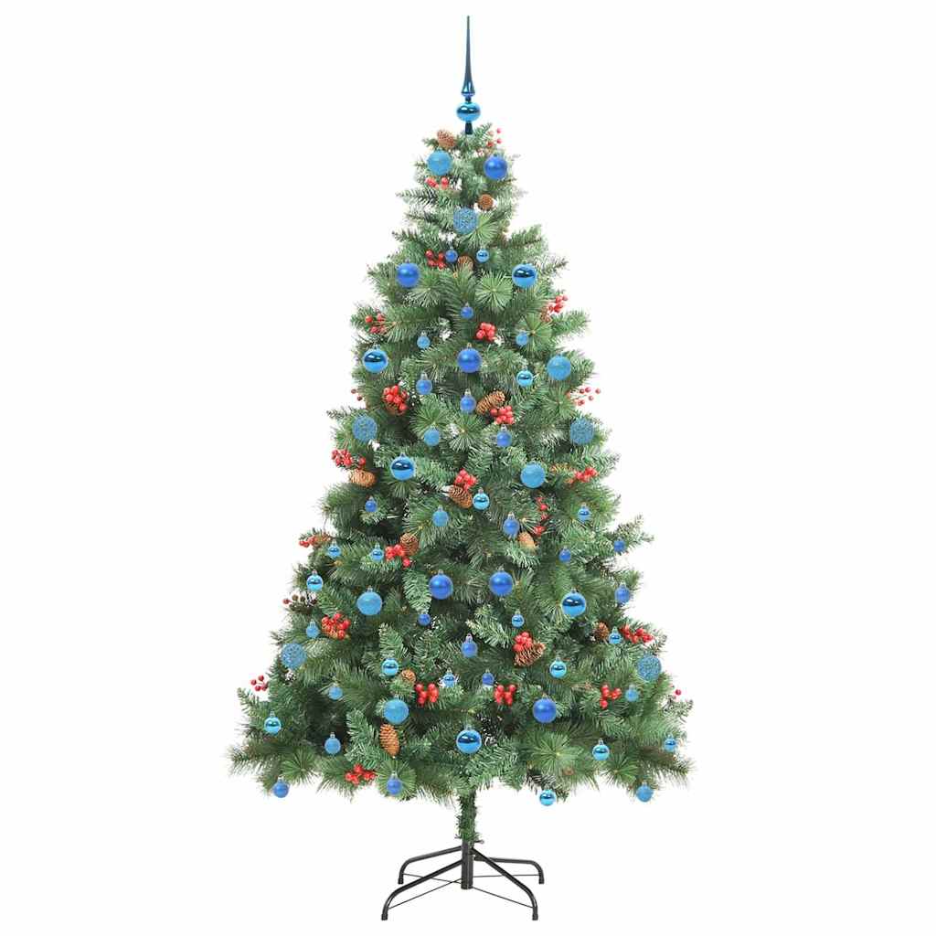 vidaXL Sztuczna choinka Ze LED Lights Zielony 210 cm PVC i Metal