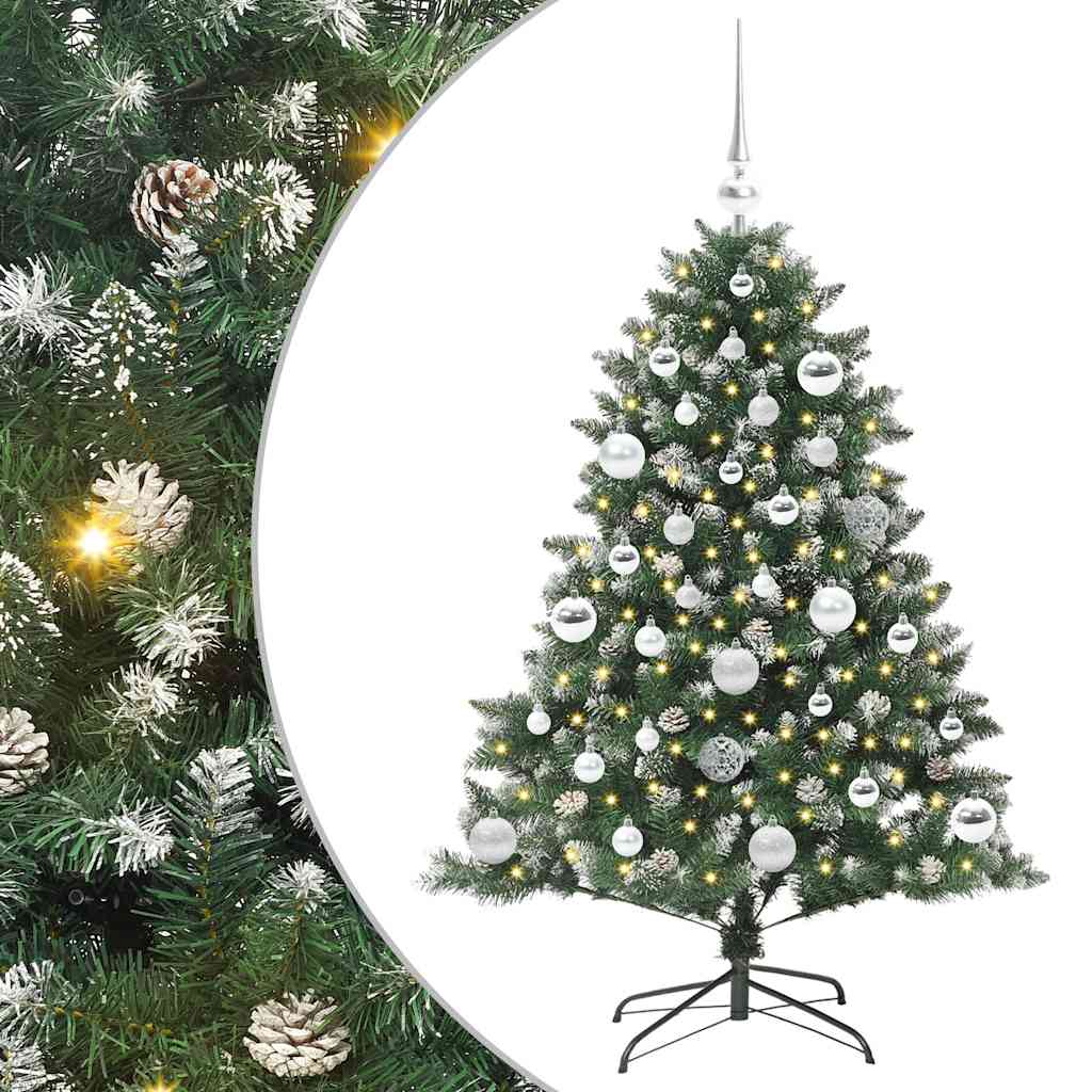 vidaXL Sztuczna choinka Zielony 120 cm PVC, plastik i stal