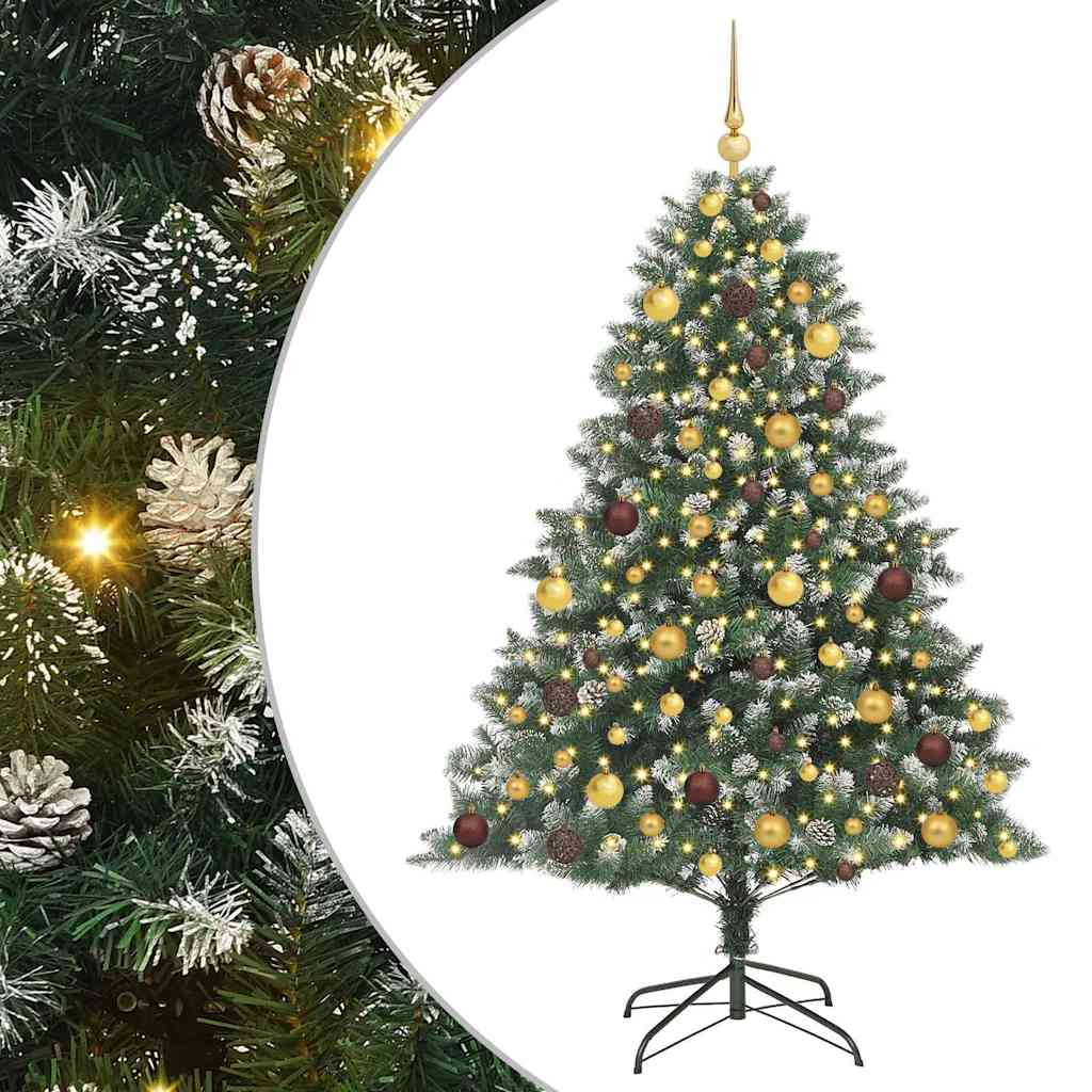 vidaXL Sztuczna choinka z podstawą Zielony 180 cm PVC, plastik i stal