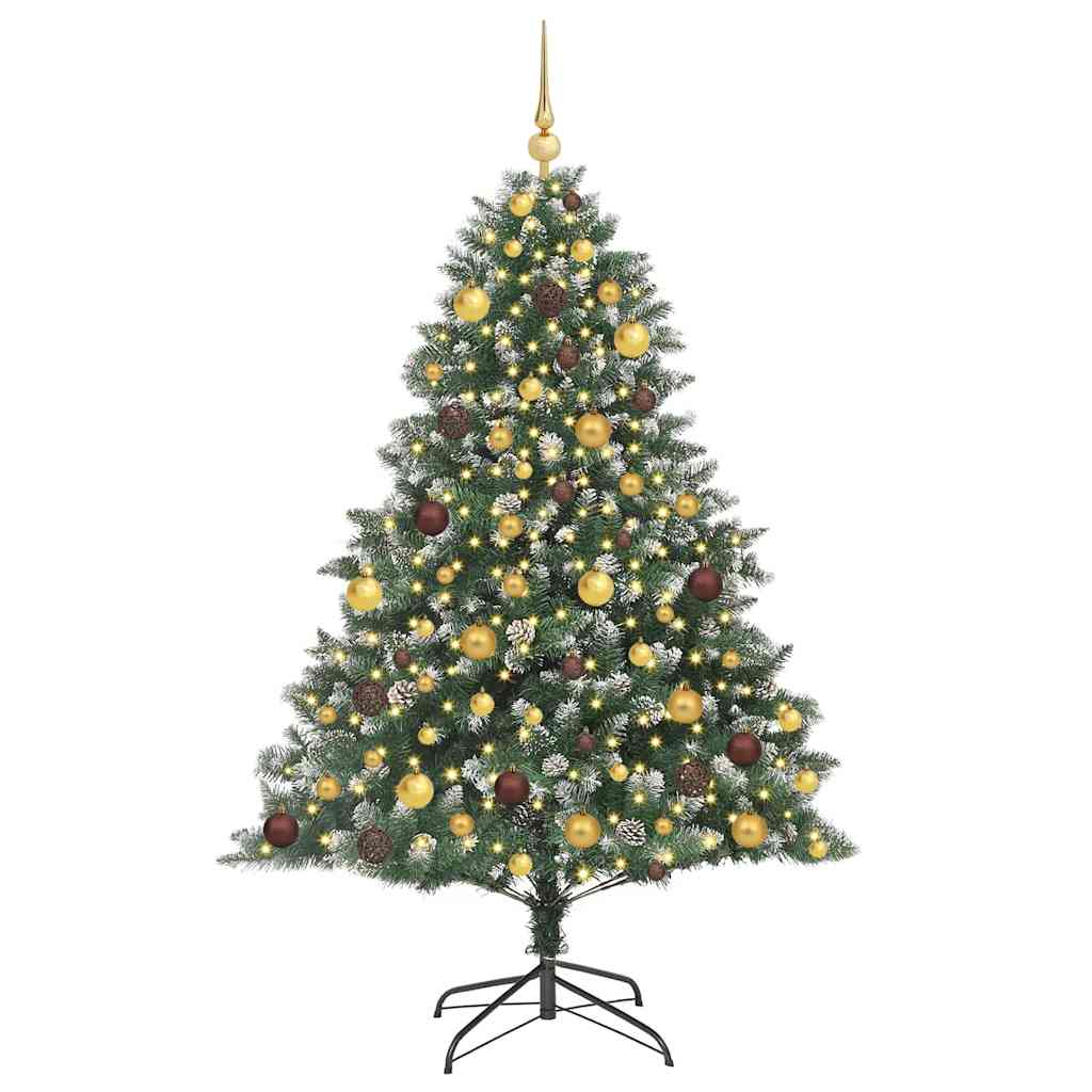 vidaXL Sztuczna choinka z podstawą Zielony 180 cm PVC, plastik i stal