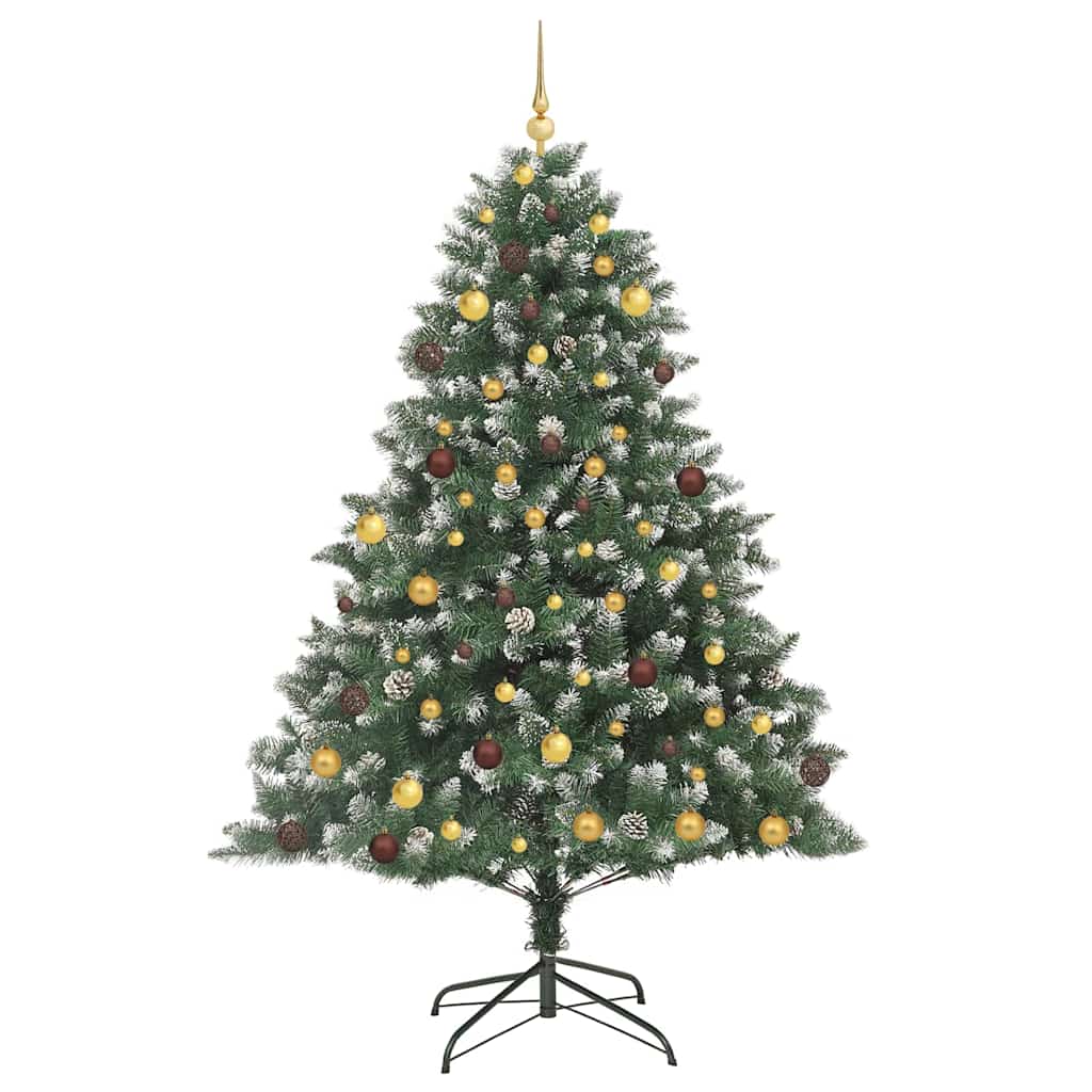 vidaXL Sztuczna choinka z podstawą Zielony 210 cm PVC, plastik i stal