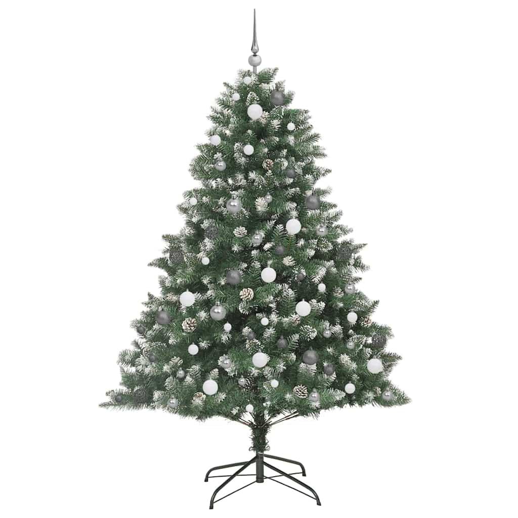 vidaXL Sztuczna choinka z podstawą Zielony 210 cm PVC, plastik i stal