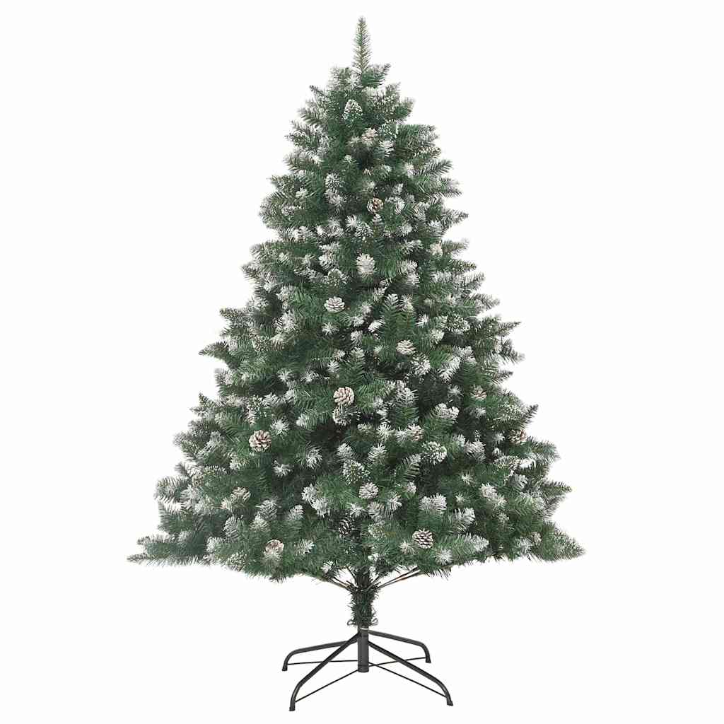 vidaXL Sztuczna choinka z podstawą Zielony 210 cm PVC, plastik i stal