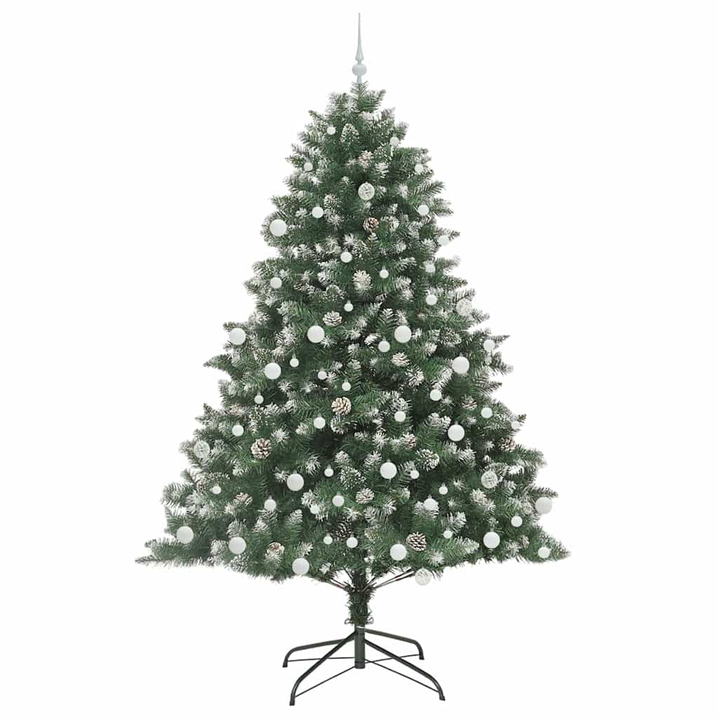 vidaXL Sztuczna choinka Zielony 210 cm PVC, plastik i stal