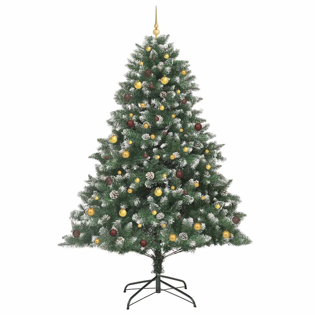 vidaXL Sztuczna choinka z podstawą Zielony 240 cm PVC, plastik i stal