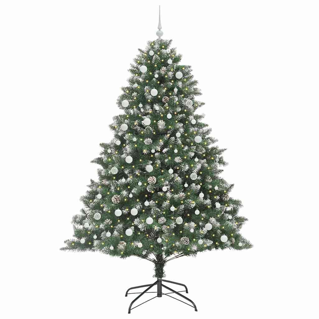 vidaXL Sztuczna choinka Zielony 240 cm PVC, plastik i stal
